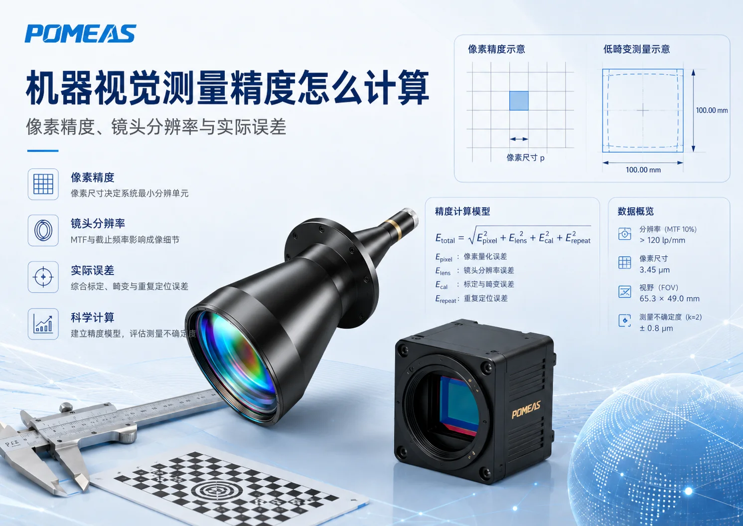 机器视觉测量精度怎么计算｜像素当量、镜头分辨率与误差