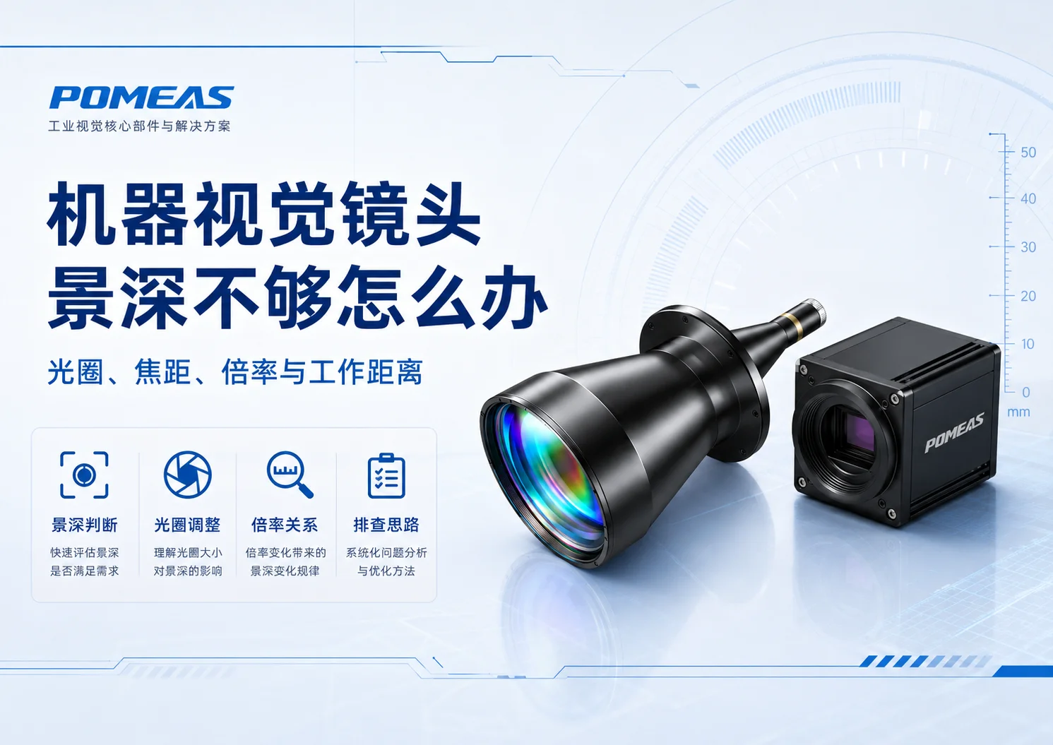 机器视觉镜头景深不够怎么办｜光圈、倍率、WD排查