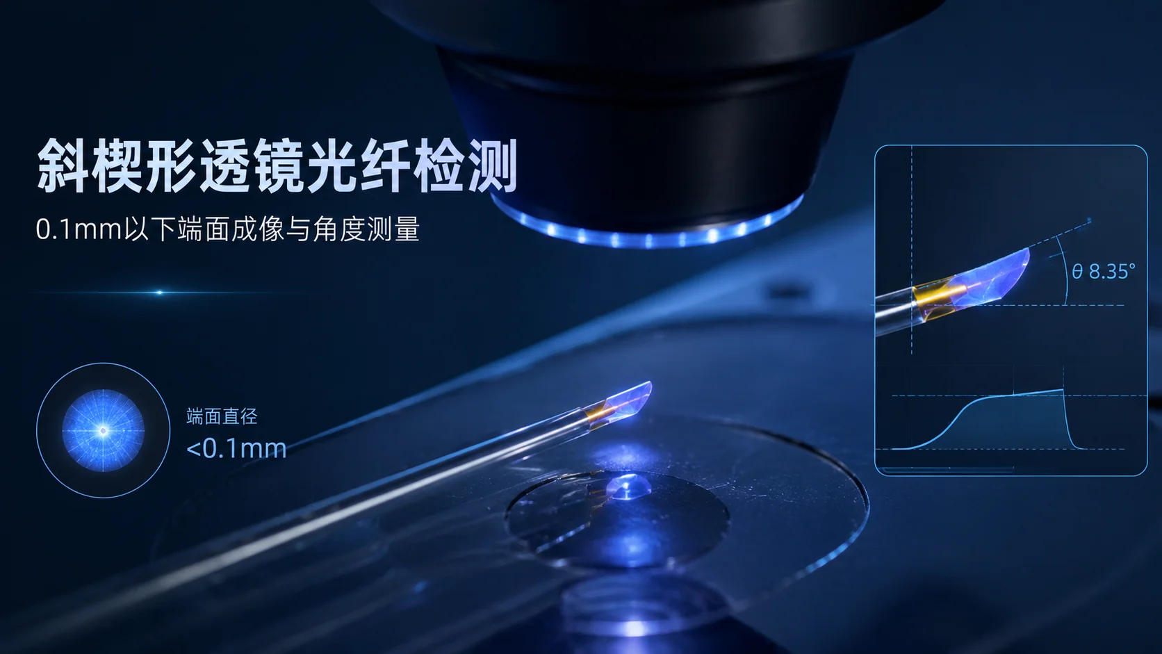 0.1mm以下斜楔形透镜光纤如何实现高清成像与角度测量？