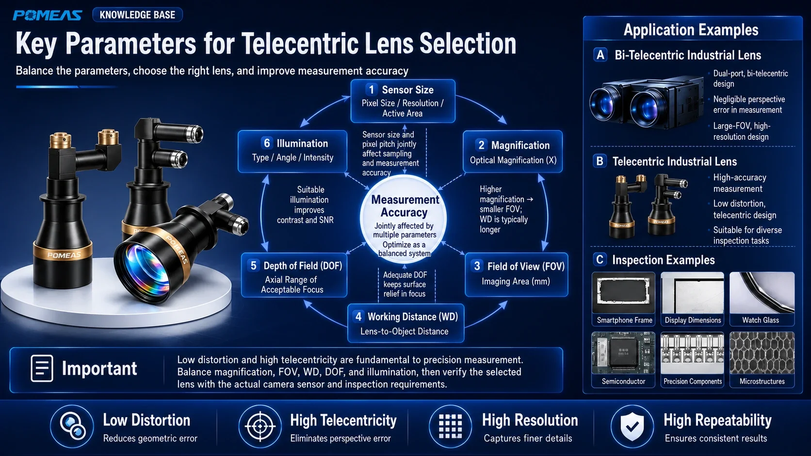 How to Choose a Telecentric Lens: FOV, WD, DOF & Accuracy