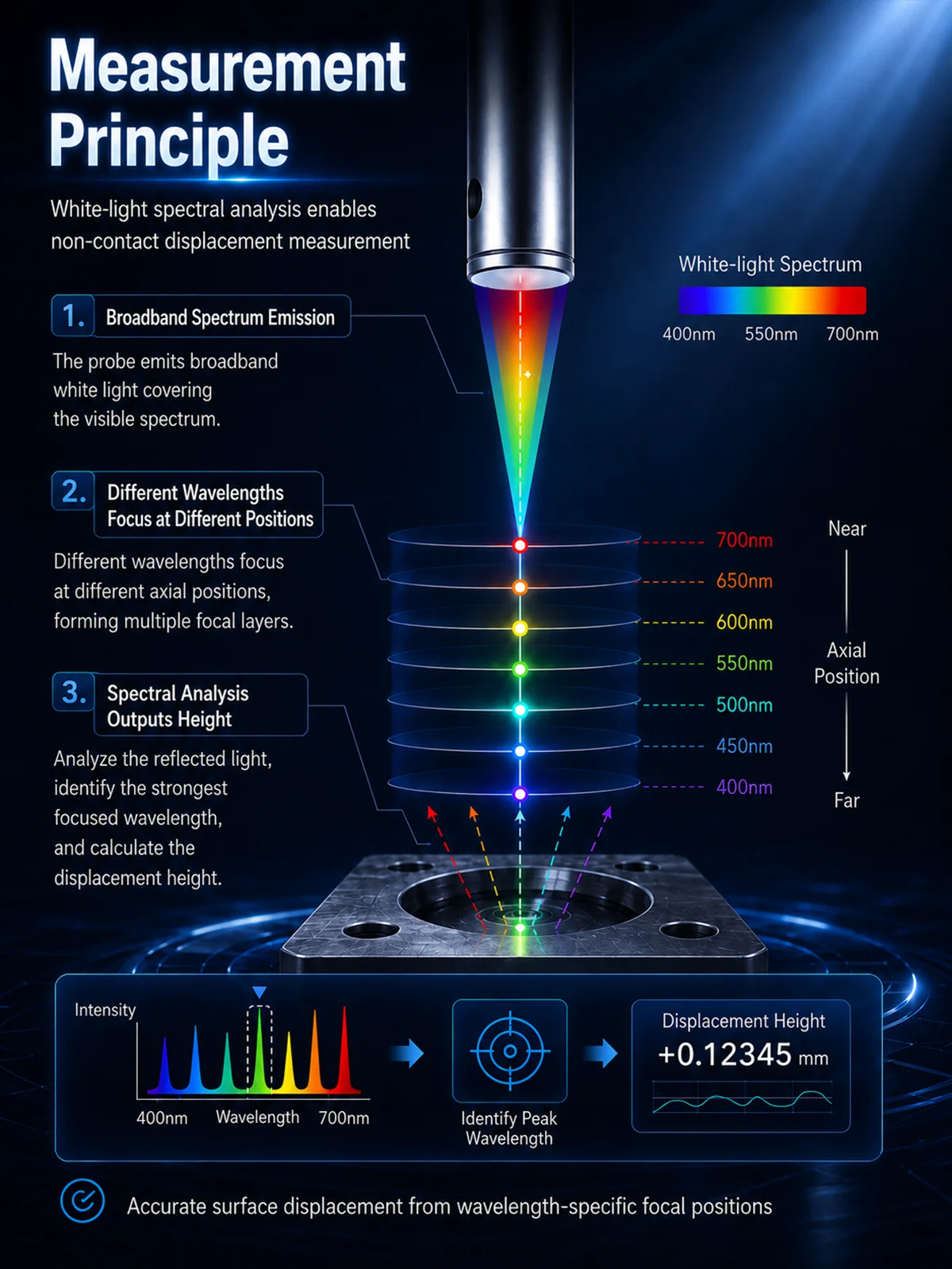 80nm Chromatic Confocal Displacement Sensor
