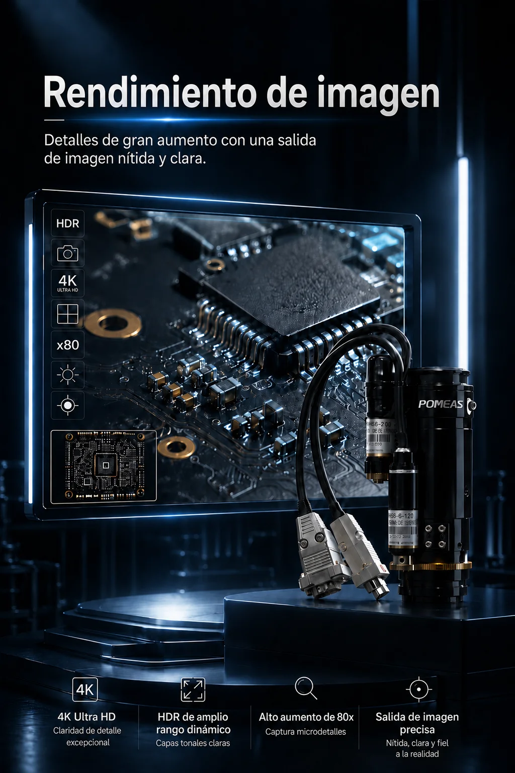 Lente zoom industrial PMS-LZ-63100DS9 0,7&times;&ndash;4,5&times; para c&aacute;maras de 2/3&Prime;
