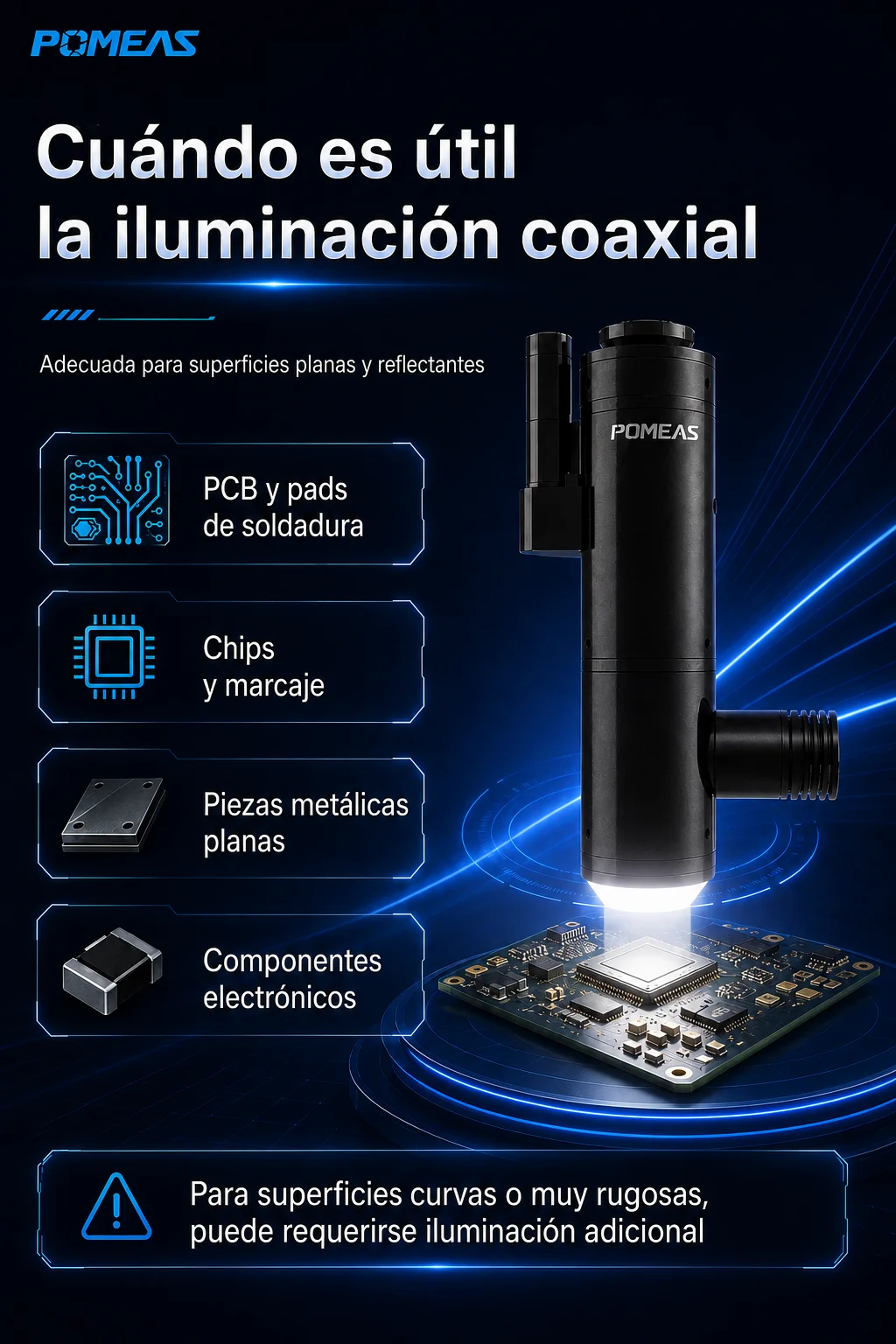 Inspecci&oacute;n de precisi&oacute;n con iluminaci&oacute;n coaxial