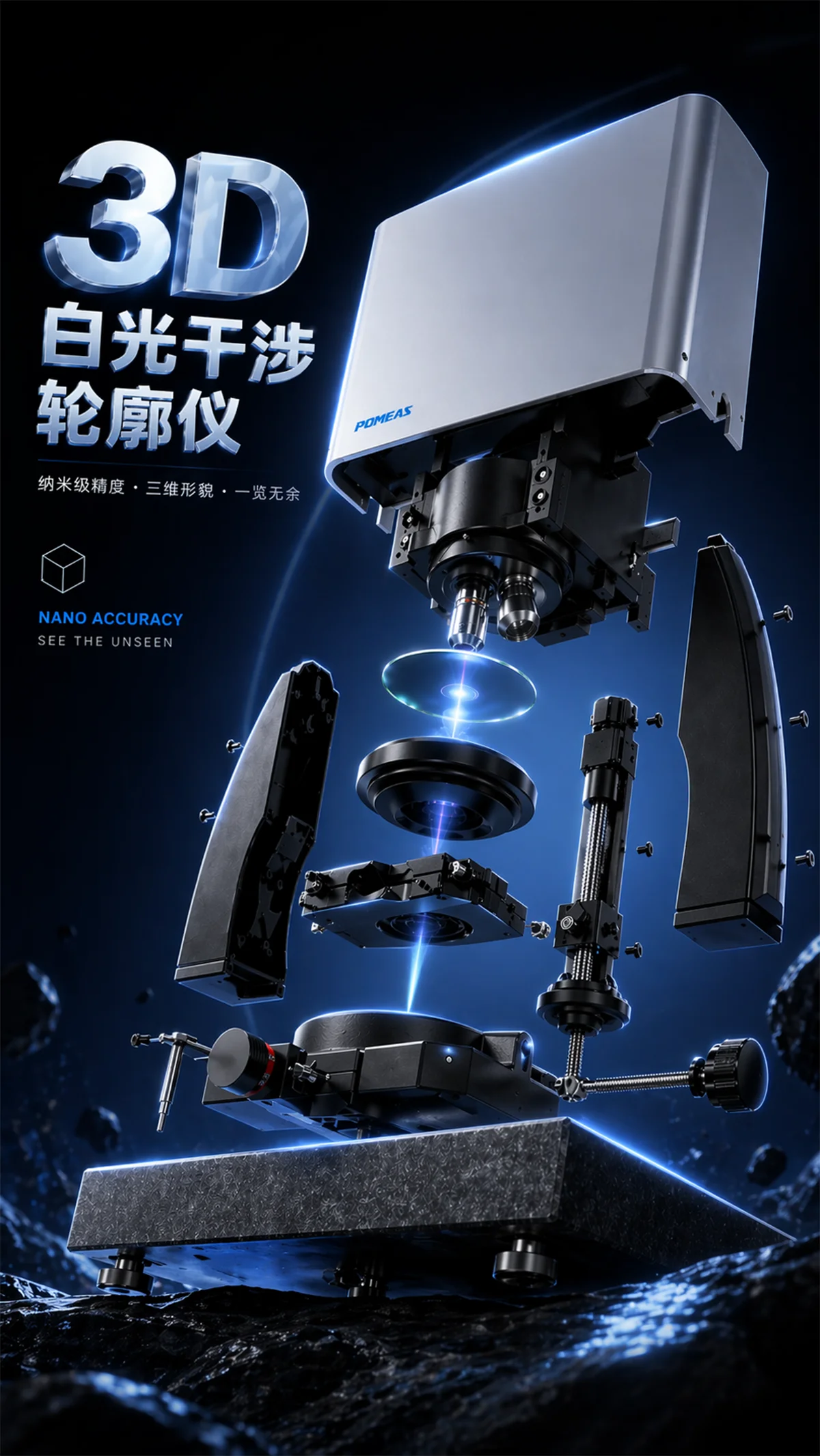 POMEAS WLI100 3D White Light Interferometer for Surface Profiling