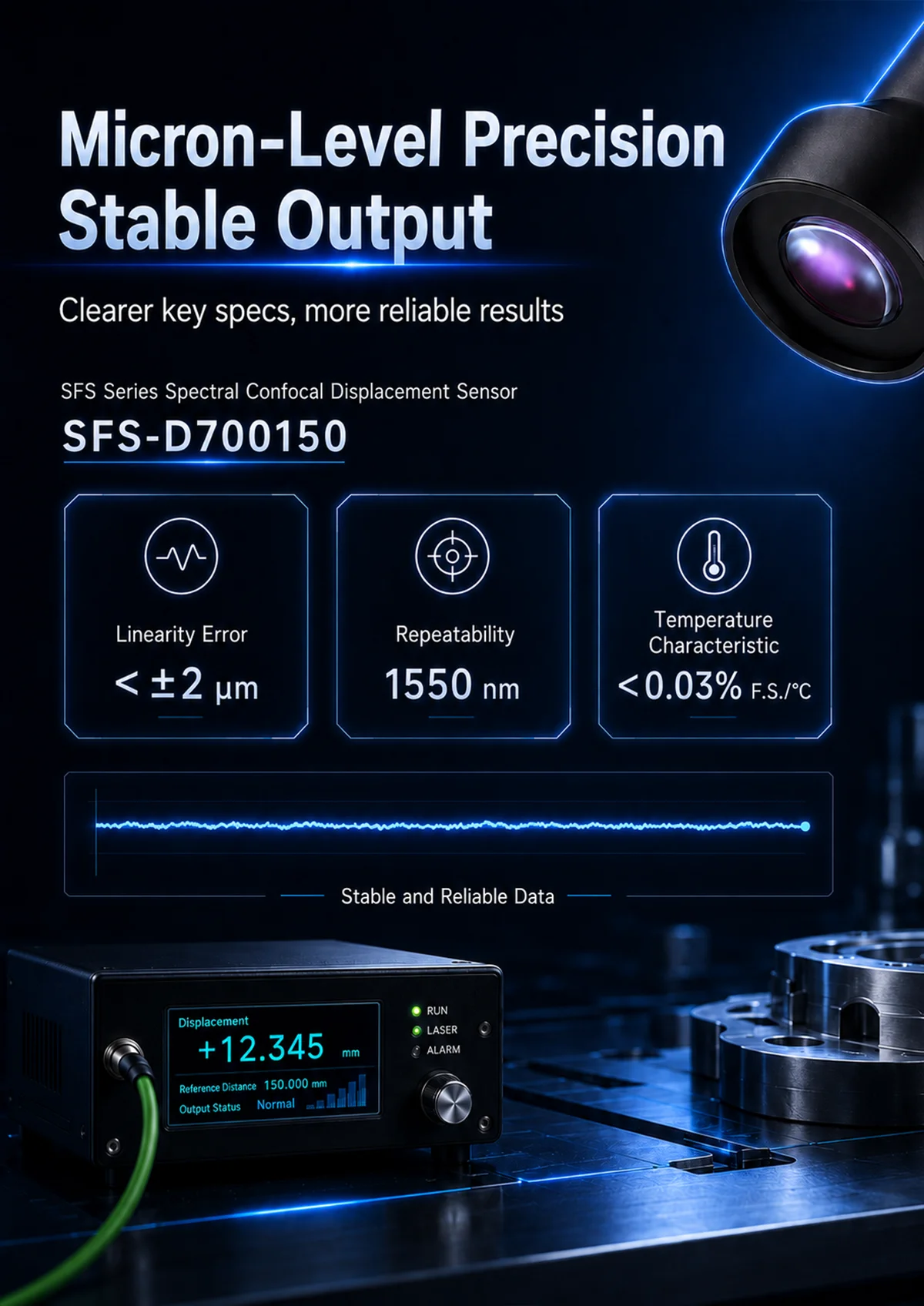 SFS-D700150 long-range chromatic confocal displacement sensor