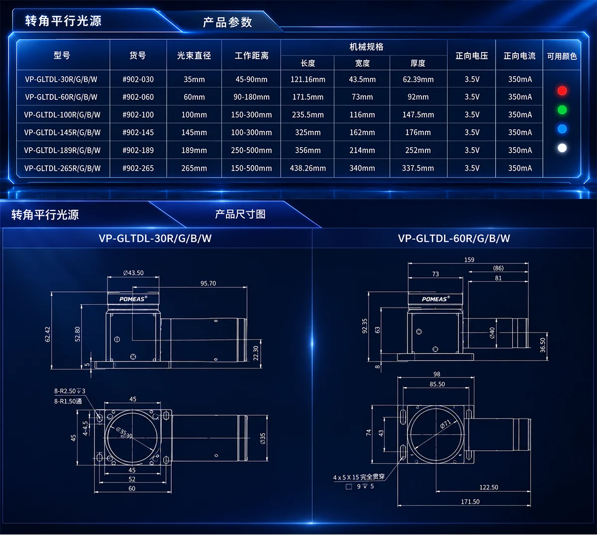 转角平行光源照明效果展示图