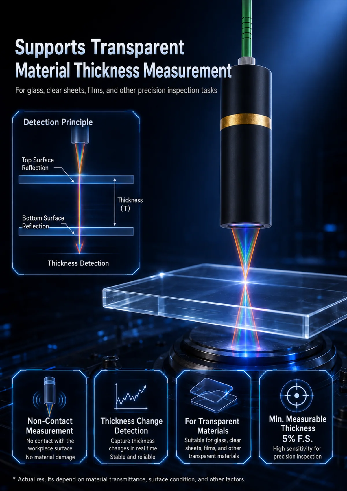 industrial confocal displacement sensor for automation
