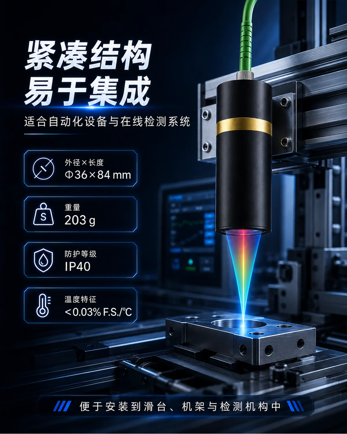 POMEAS SFS-D10050光谱共焦位移传感器产品外观