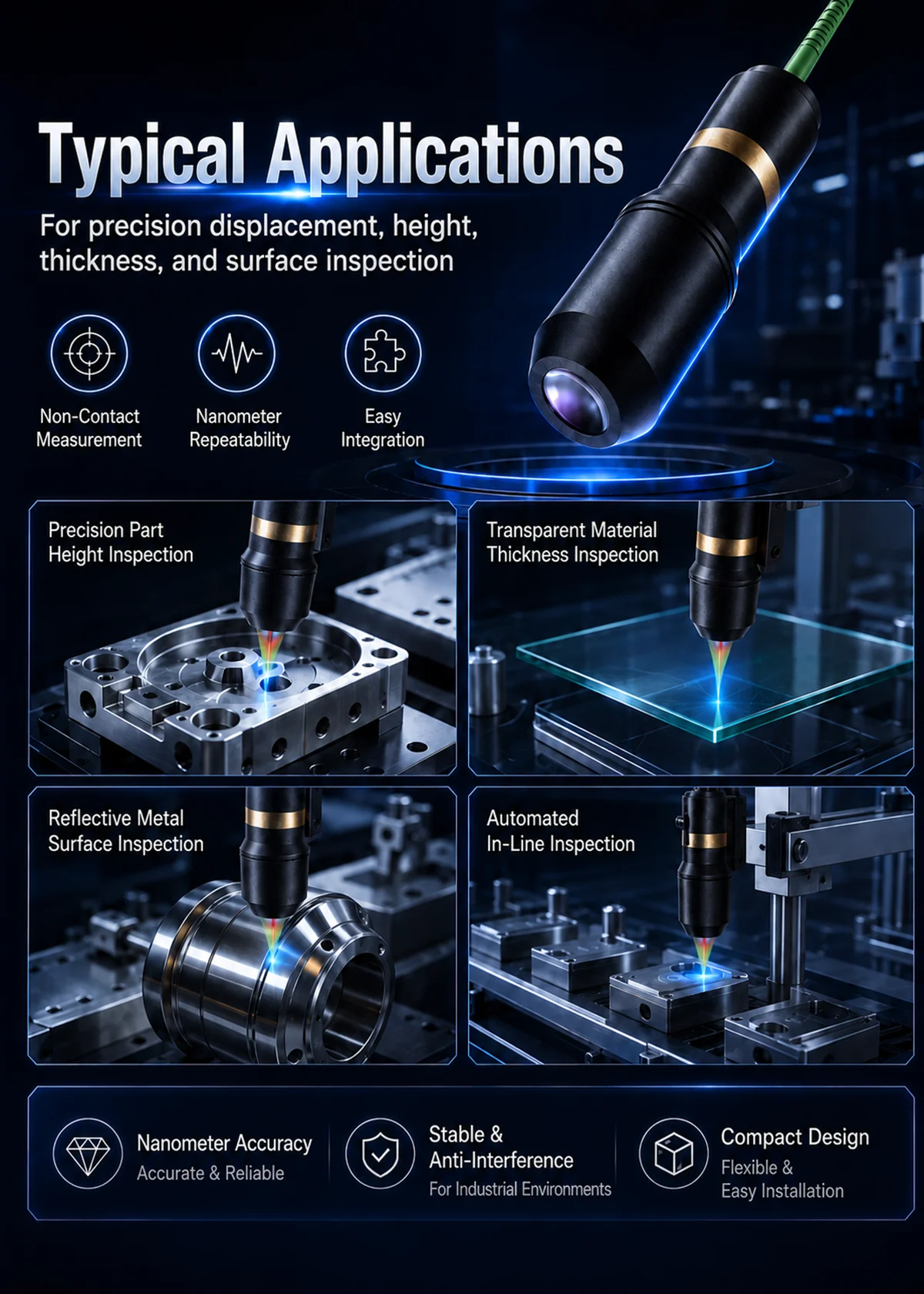 High-Precision Chromatic Confocal Displacement Sensor