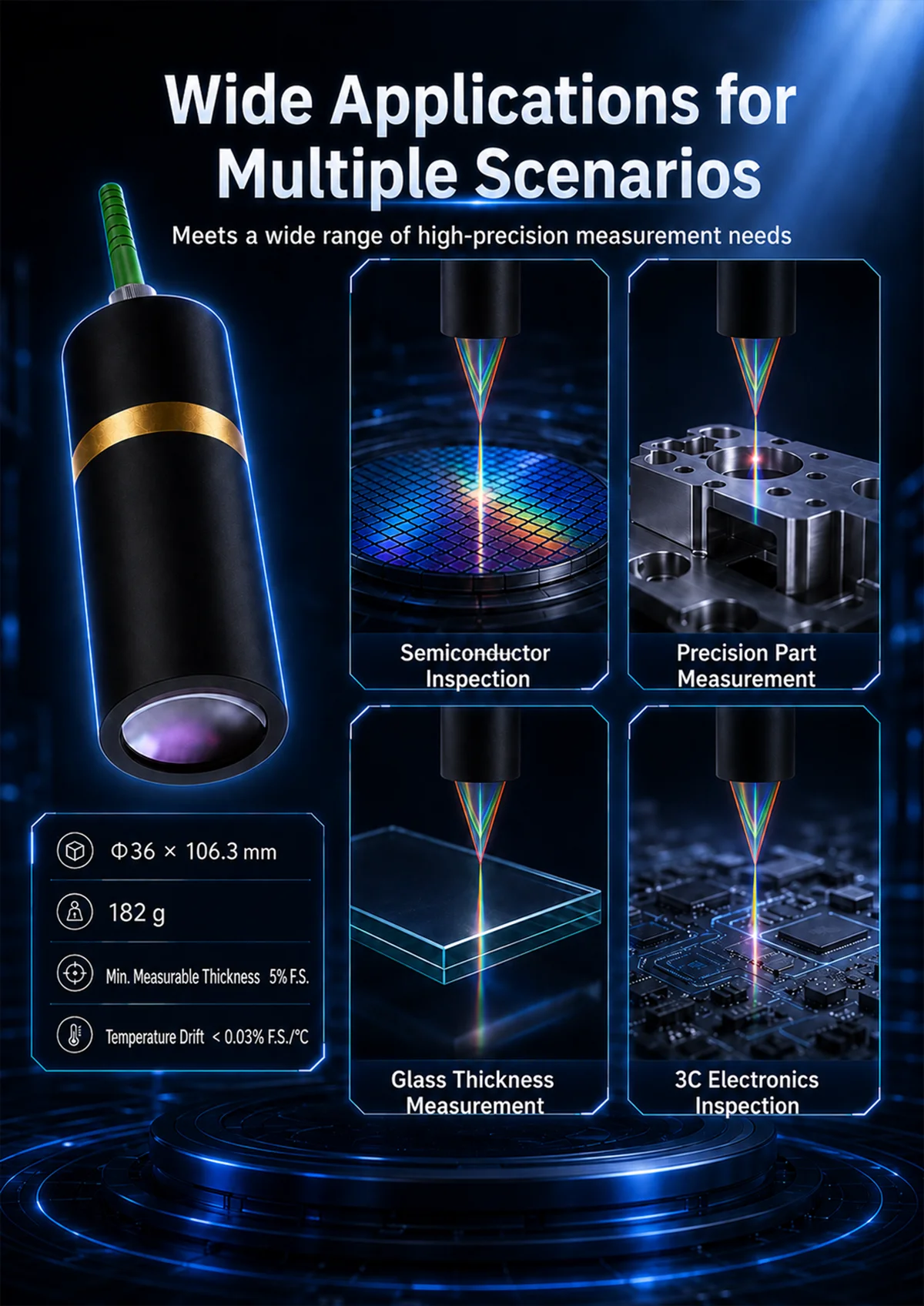 non-contact optical displacement sensor for precision inspection