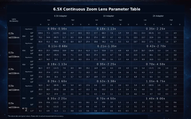 0.7X–4.5X Coaxial Zoom Microscope Lens for Industrial Cameras 
