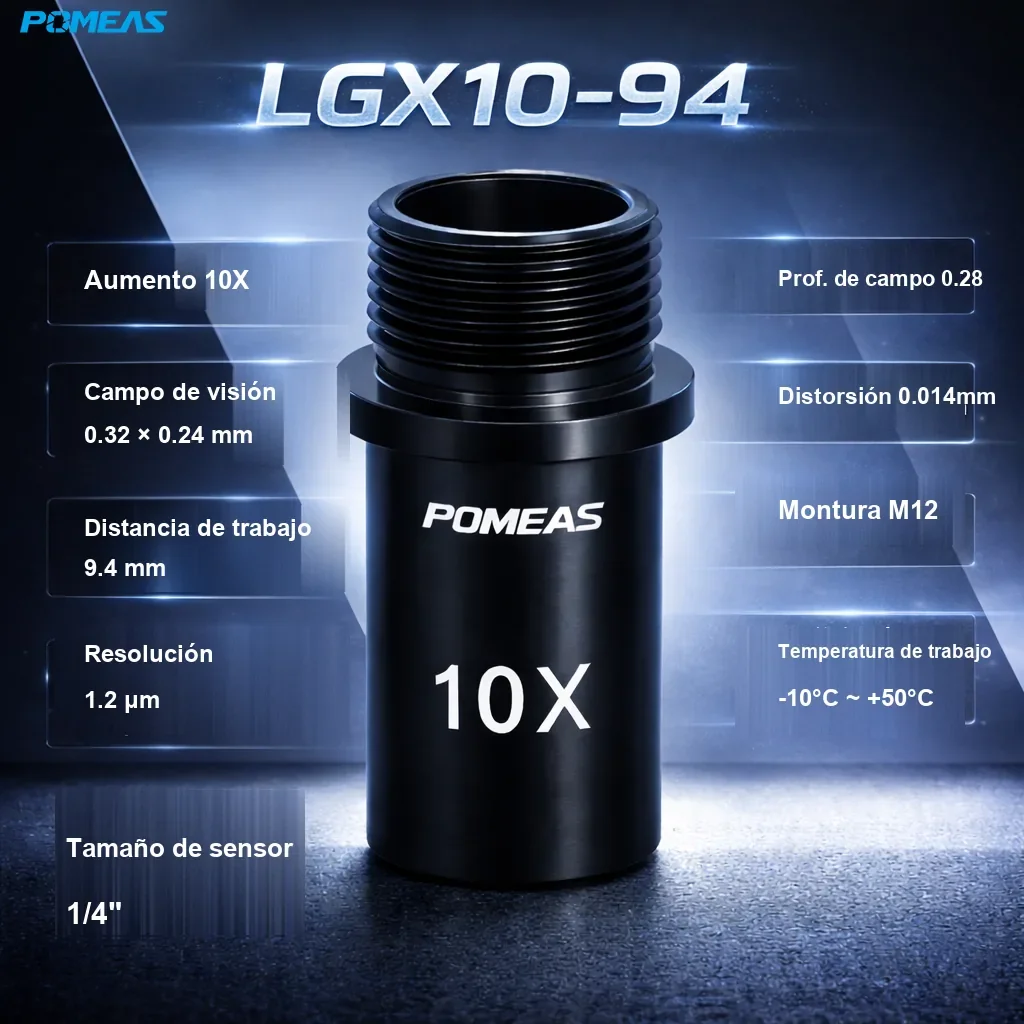 Lente telecéntrica estándar 10X, 9.4mm DT