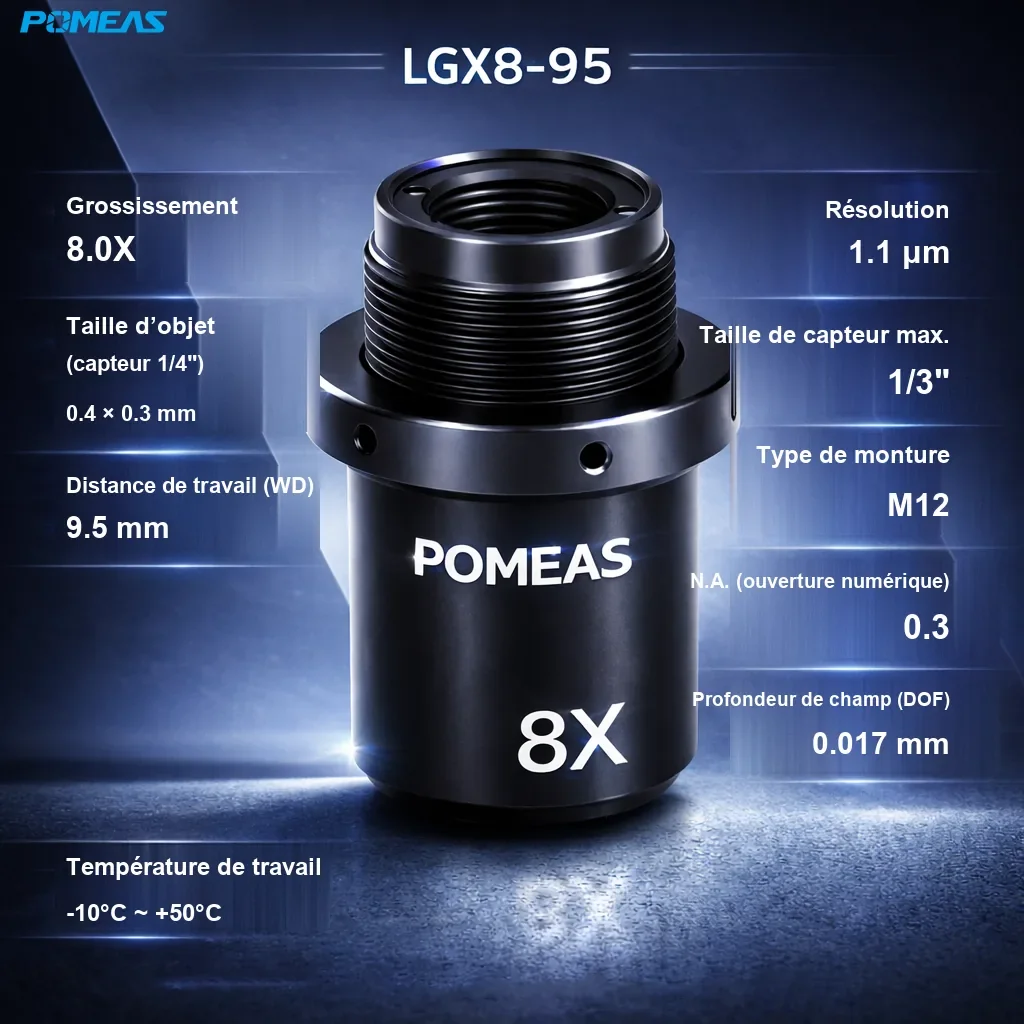 PMS-LGX8-95 Objectif télécentrique standard - Spécifications techniques