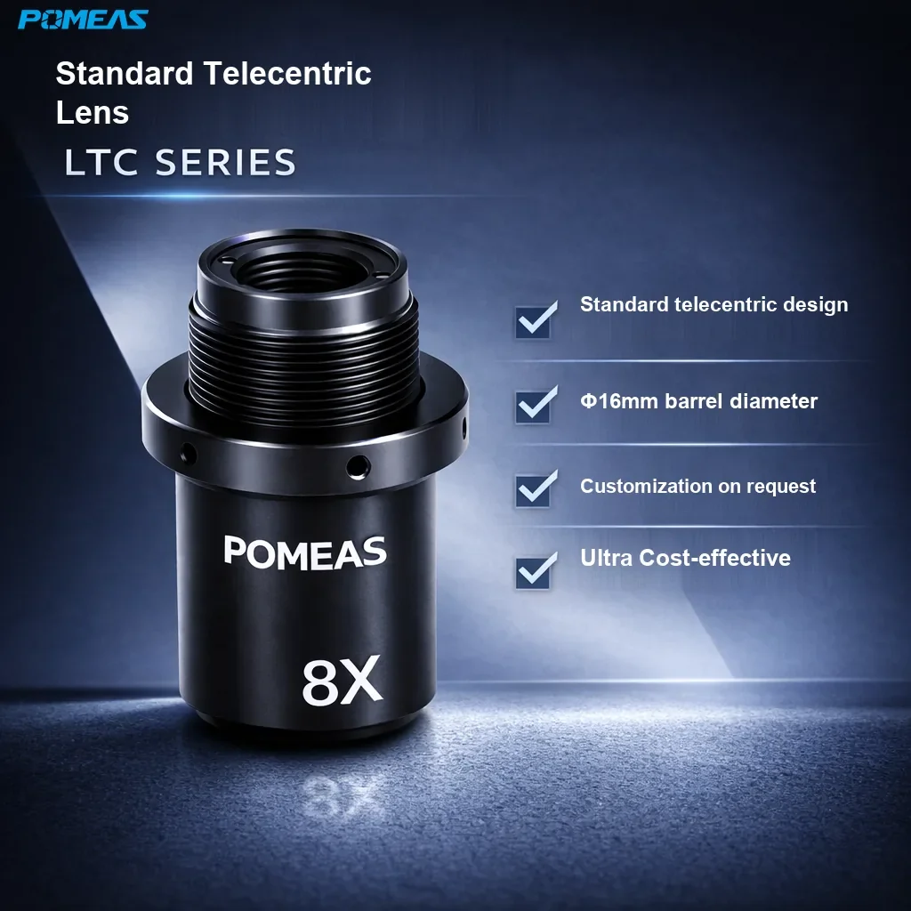 8.0X Standard Telecentric Lens, 9.5mm WD