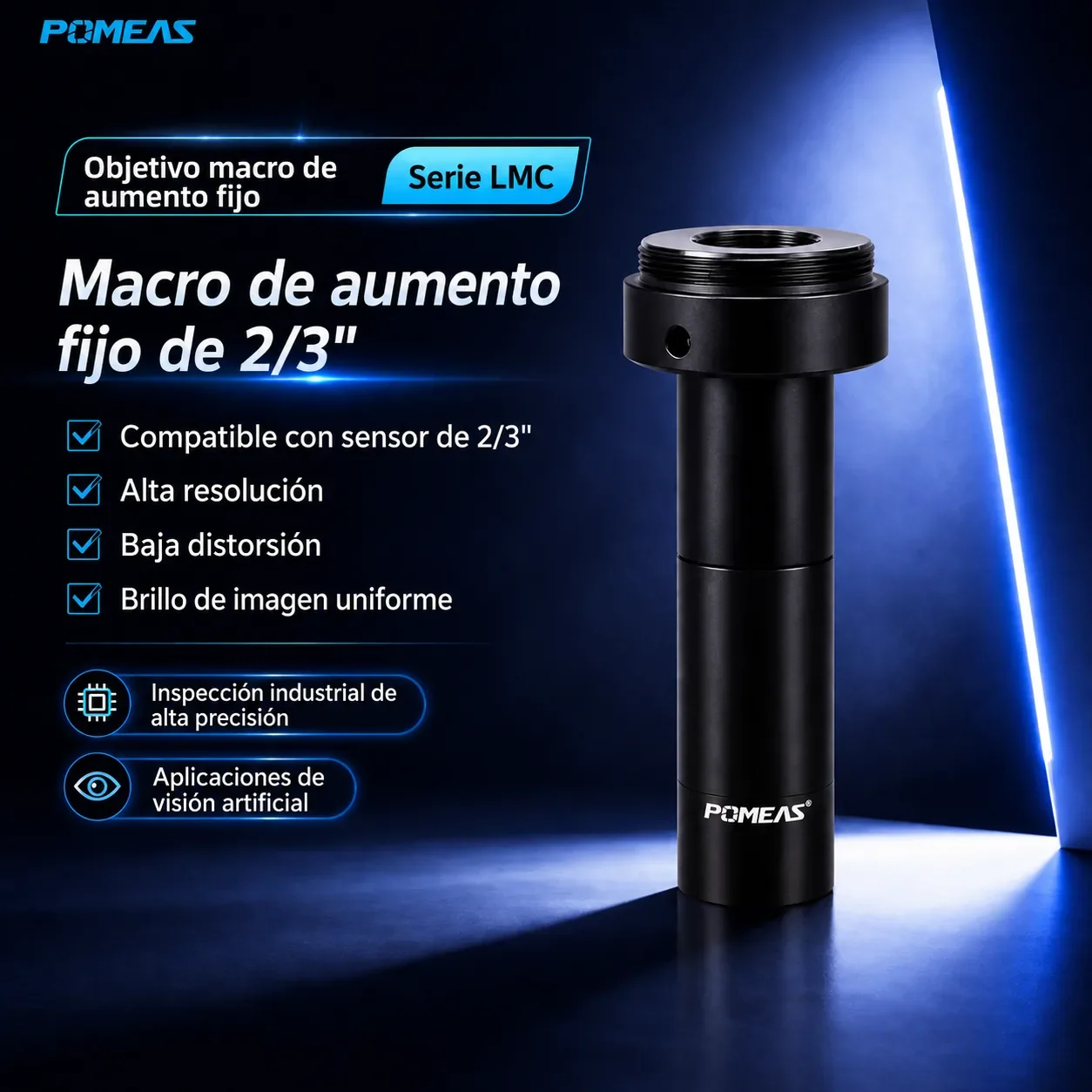 Objetivo macro telecéntrico de aumento fijo 0.6X, 110mm DT