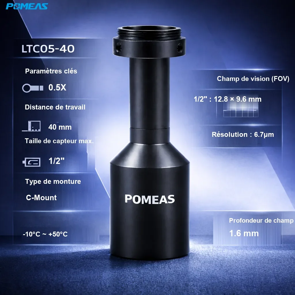 PMS-LTC05-40 Objectif télécentrique standard - Spécifications techniques