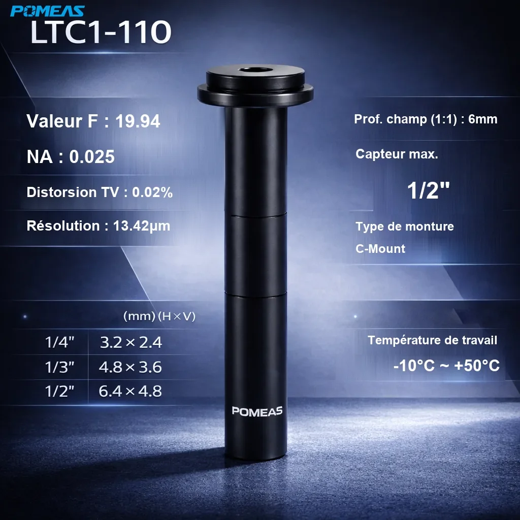 PMS-LTC1-110 Objectif télécentrique standard - Spécifications techniques