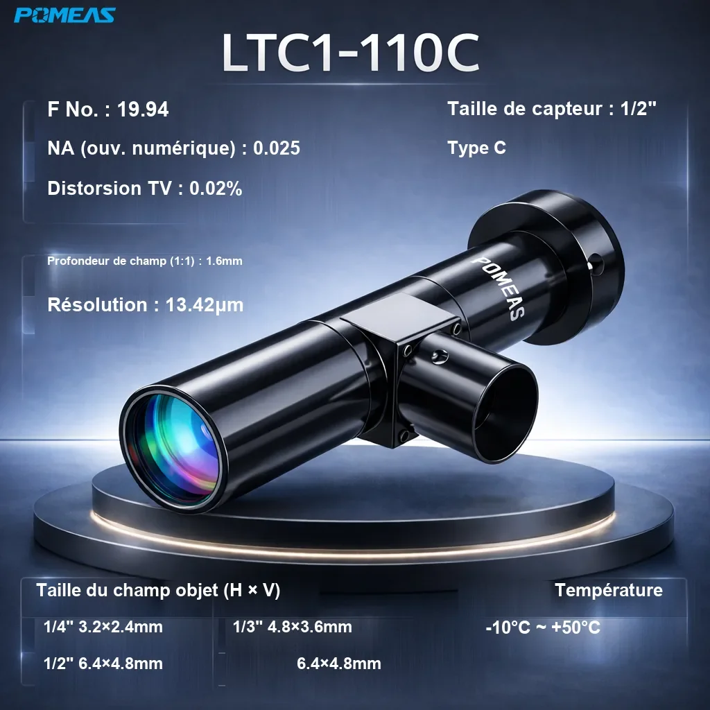 PMS-LTC1-110C Objectif télécentrique standard - Spécifications techniques