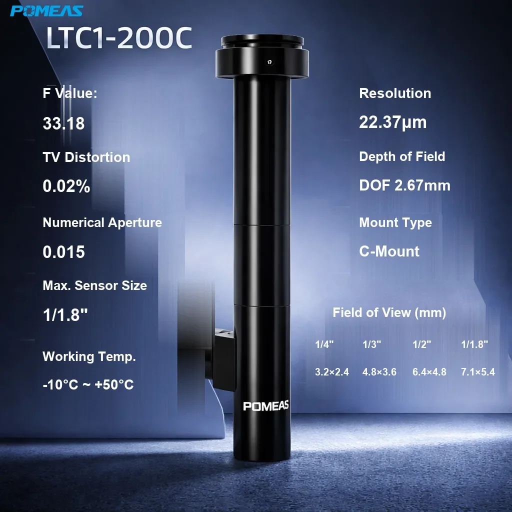 PMS-LTC1-200C Standard Telecentric Lens - Specifications