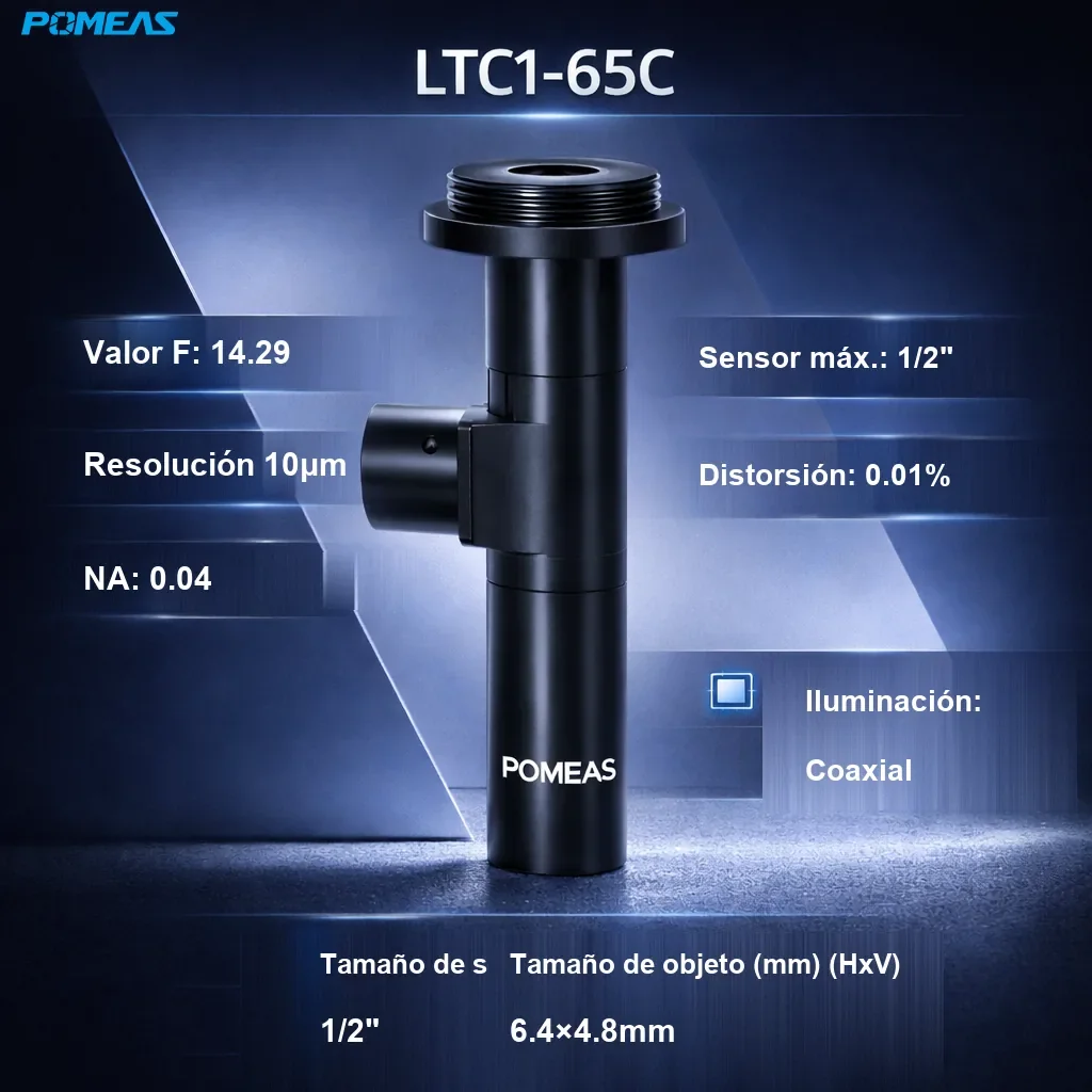 Lente telecéntrica coaxial estándar 1.0X, 65mm DT