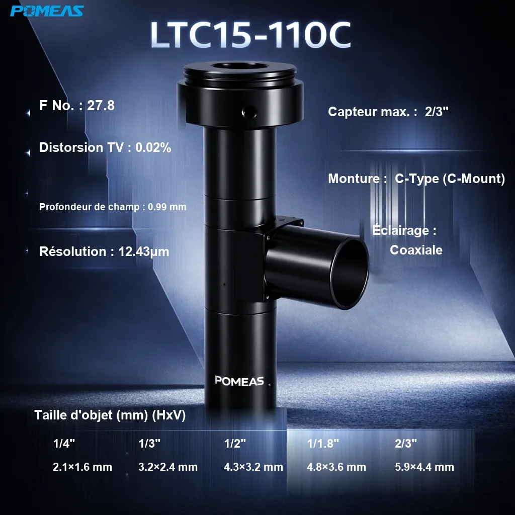 PMS-LTC15-110C Objectif télécentrique standard - Spécifications techniques