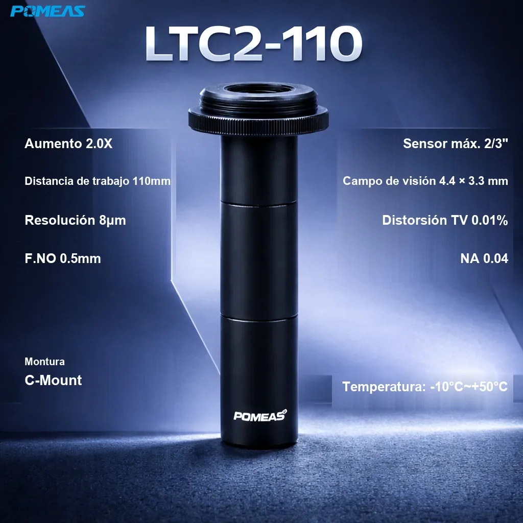 Lente telecéntrica estándar 2.0X, 110mm DT
