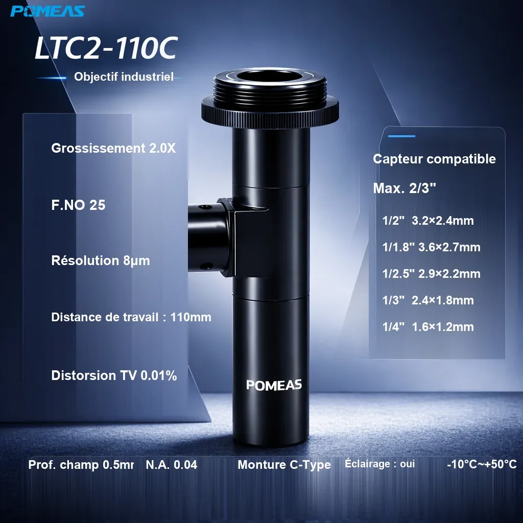 PMS-LTC2-110C Objectif télécentrique standard - Spécifications techniques