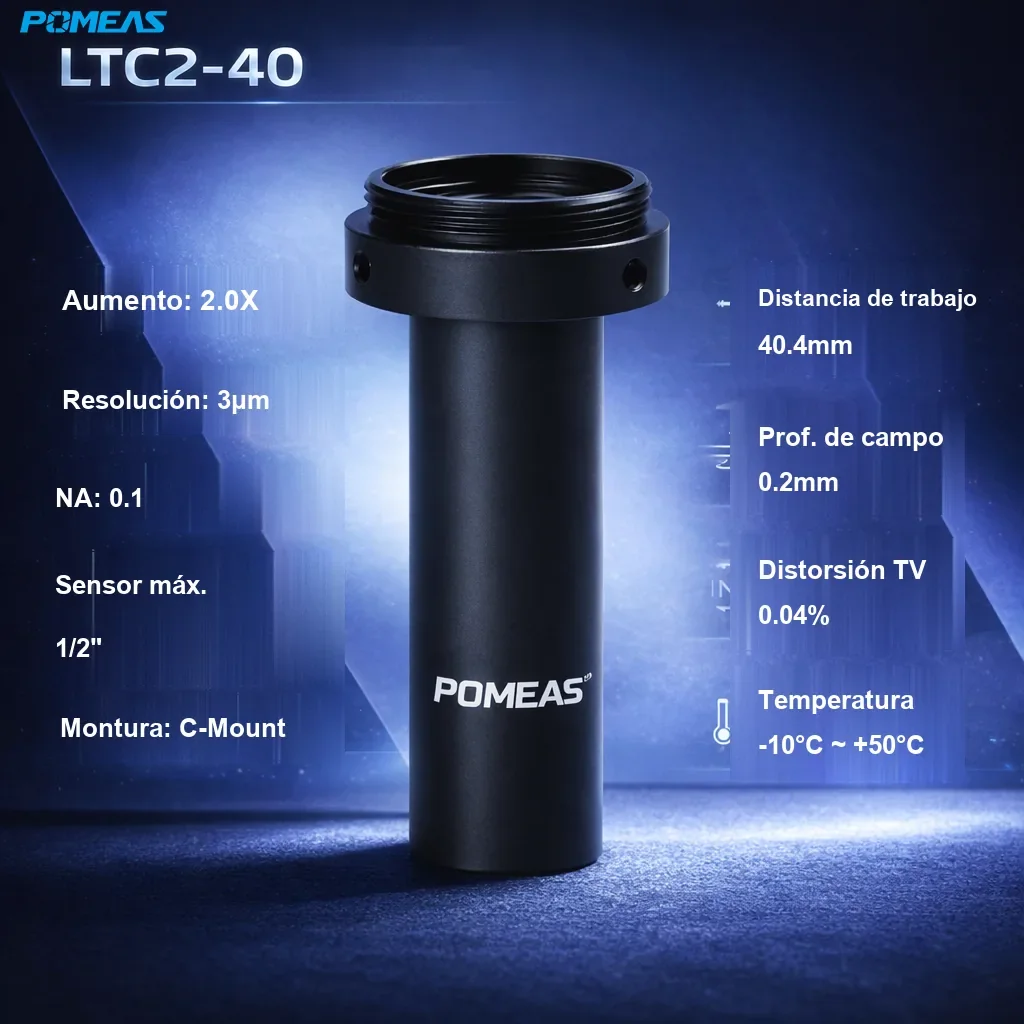 Lente telecéntrica estándar 2.0X, 40.4mm DT