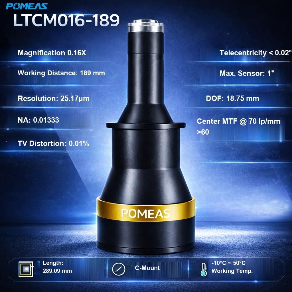 PMS-LTCM016-189 High-Resolution Telecentric Lens - Specifications