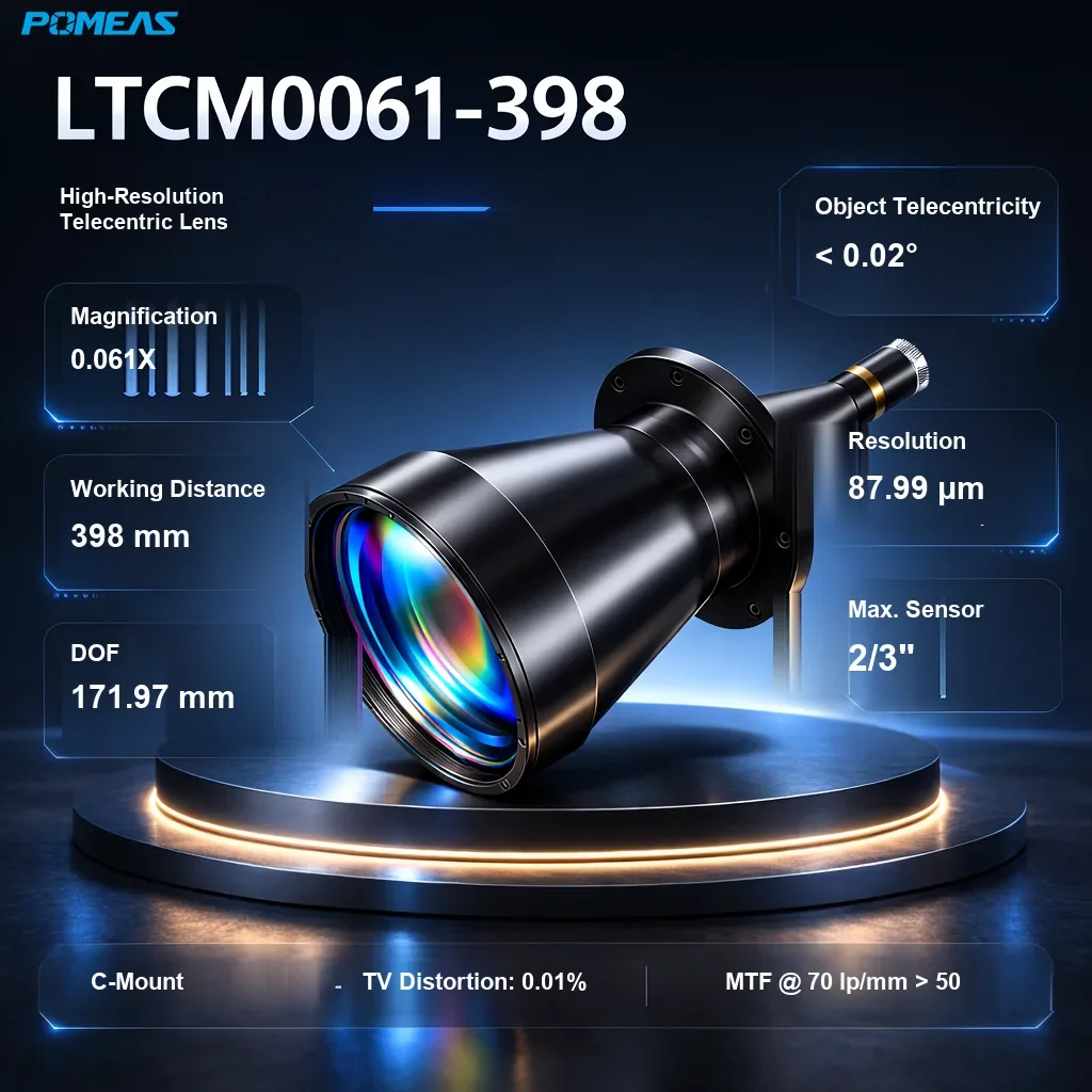 0.061X High-Resolution Telecentric Lens, 398mm WD