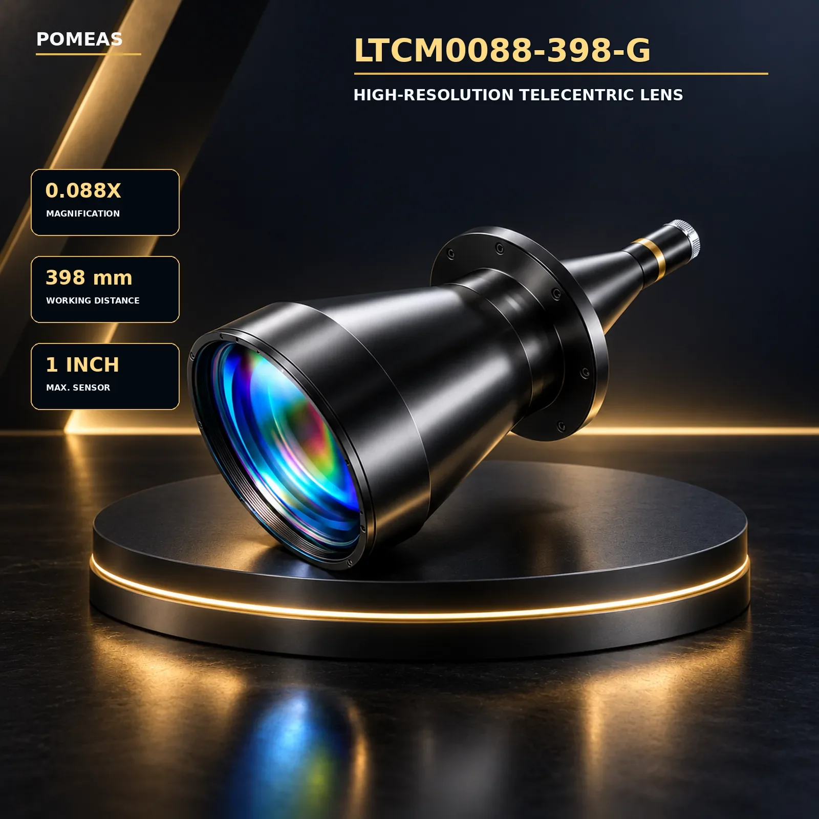 0.088X High-Resolution Telecentric Lens, 398mm WD