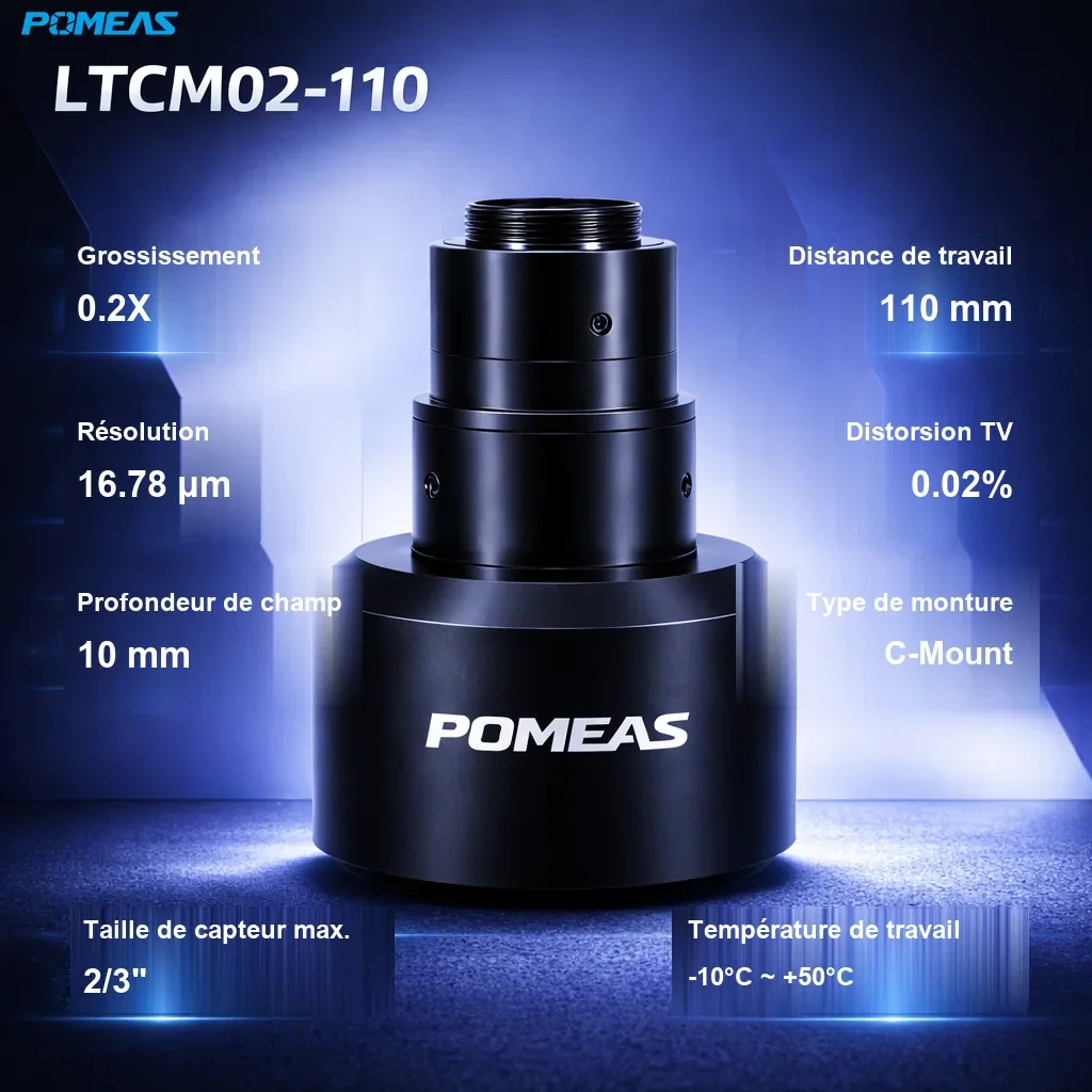PMS-LTCM02-110 Objectif télécentrique haute résolution - Spécifications techniques