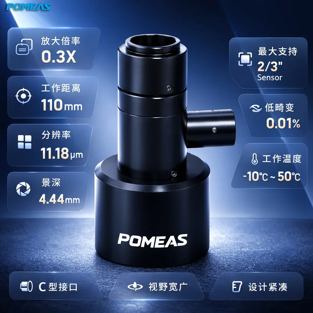 0.3X高分辨率同轴远心镜头 11.18μm