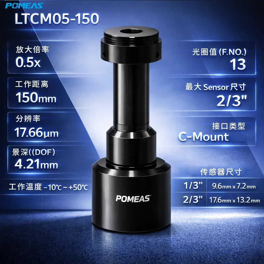 0.5X高分辨率远心镜头 17.66μm