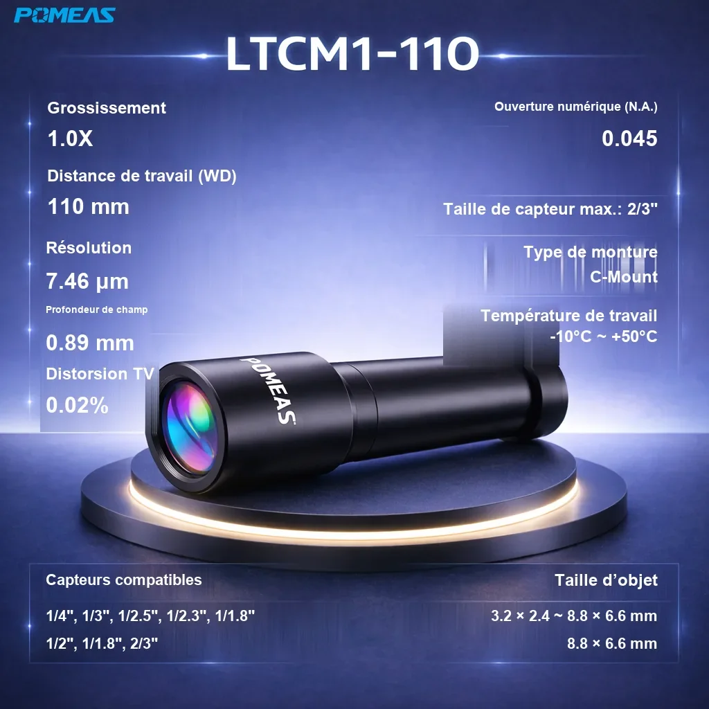 PMS-LTCM1-110 Objectif télécentrique haute résolution - Spécifications techniques