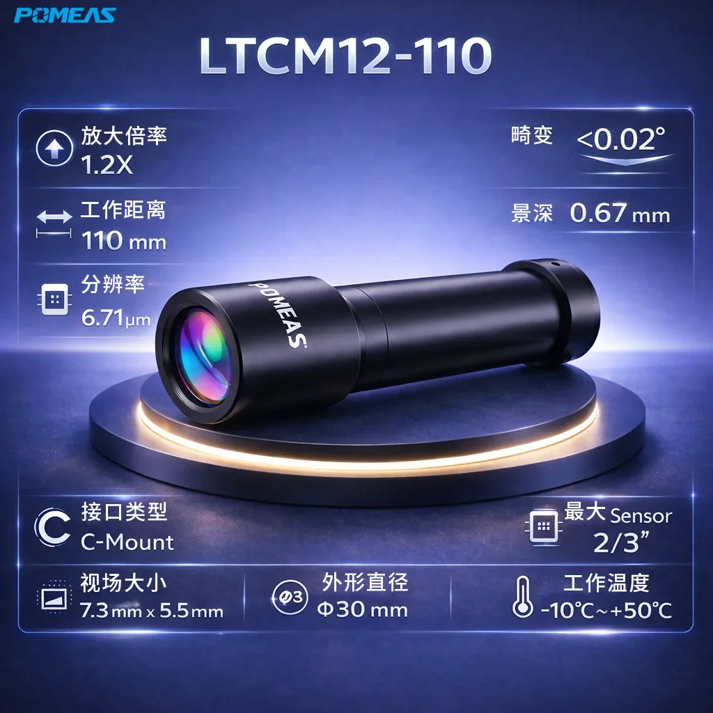 1.2X高分辨率远心镜头 6.71μm