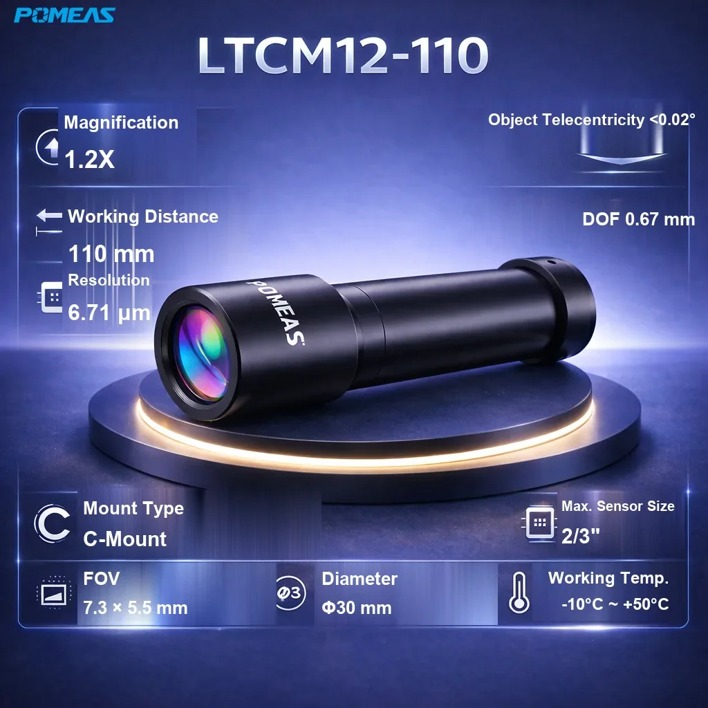 PMS-LTCM12-110 High-Resolution Telecentric Lens - Specifications