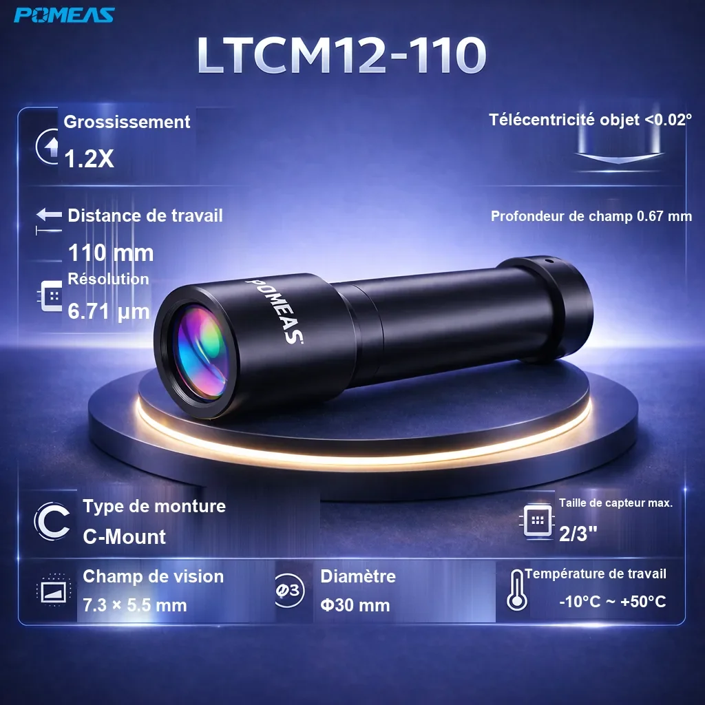 PMS-LTCM12-110 Objectif télécentrique haute résolution - Spécifications techniques