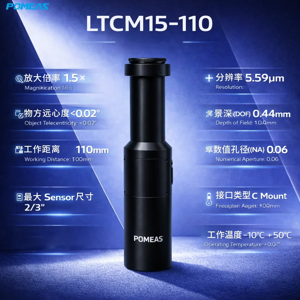 1.5X高分辨率远心镜头 5.59μm