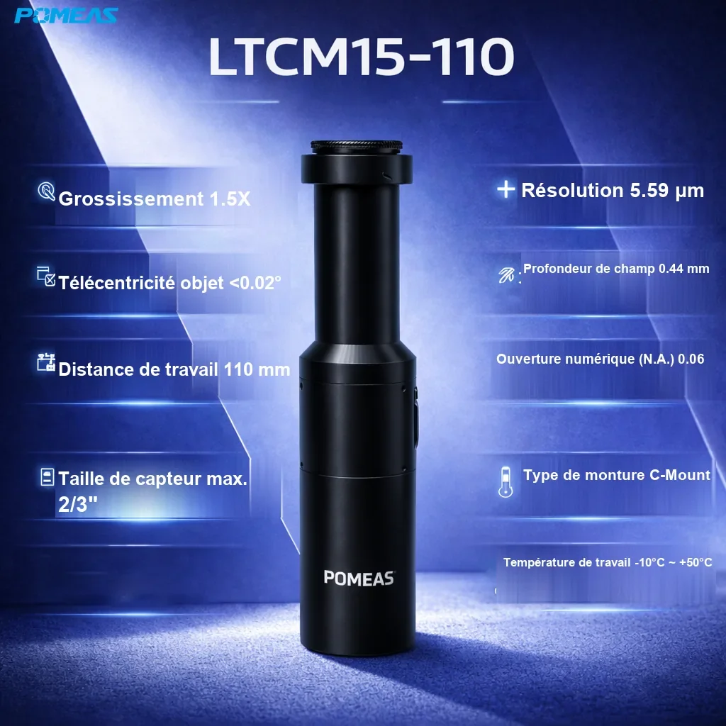 PMS-LTCM15-110 Objectif télécentrique haute résolution - Spécifications techniques