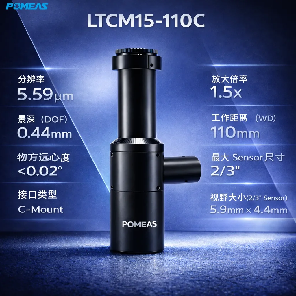 1.5X高分辨率同轴远心镜头 5.59μm