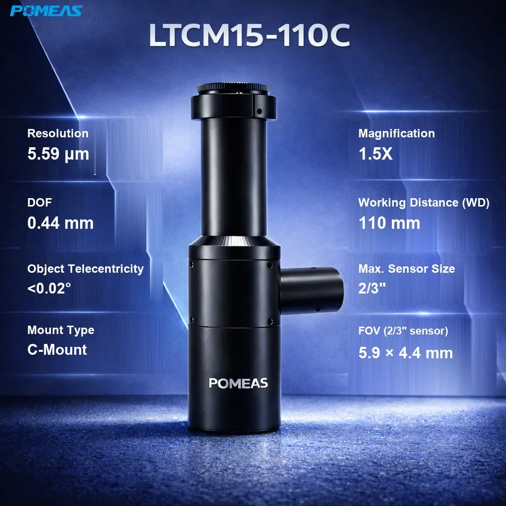 PMS-LTCM15-110C High-Resolution Coaxial Telecentric Lens - Specifications