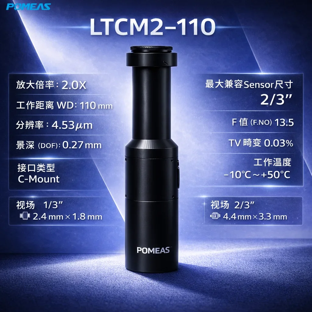 2.0X高分辨率远心镜头 4.53μm