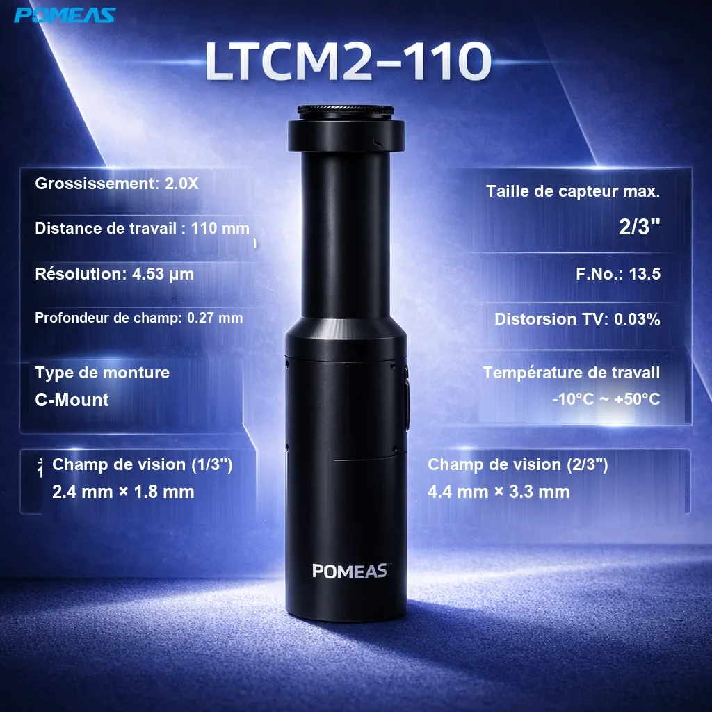 PMS-LTCM2-110 Objectif télécentrique haute résolution - Spécifications techniques