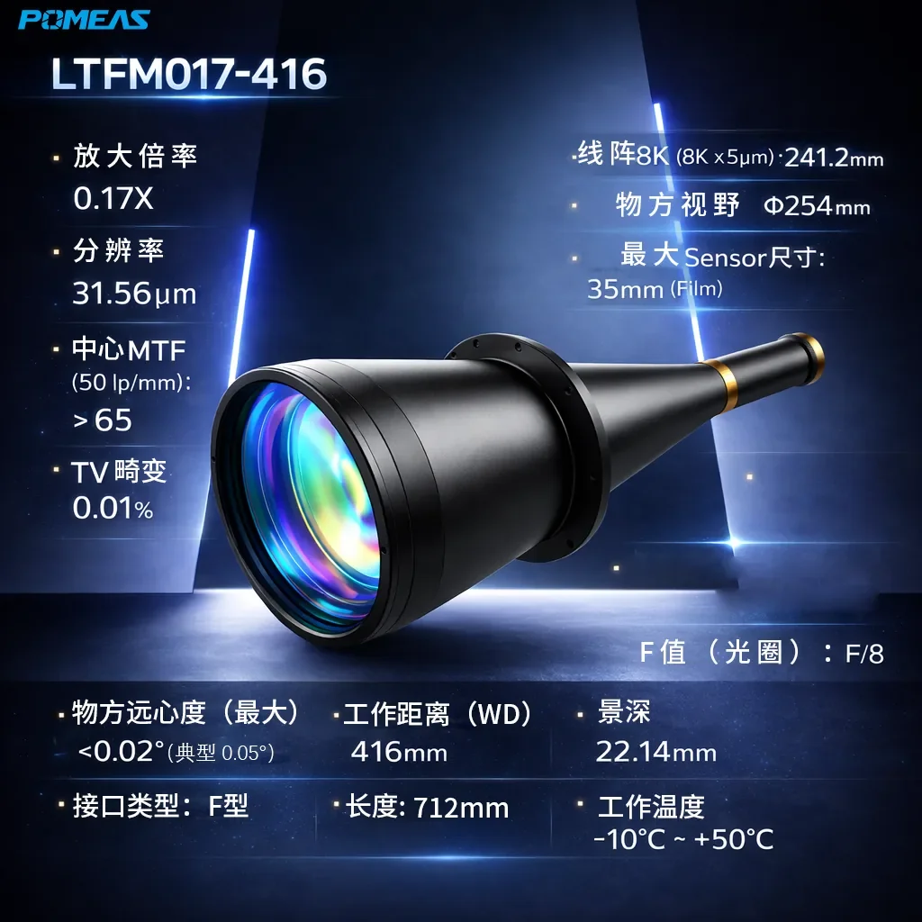 0.17X F卡口双远心镜头 416mm工作距离