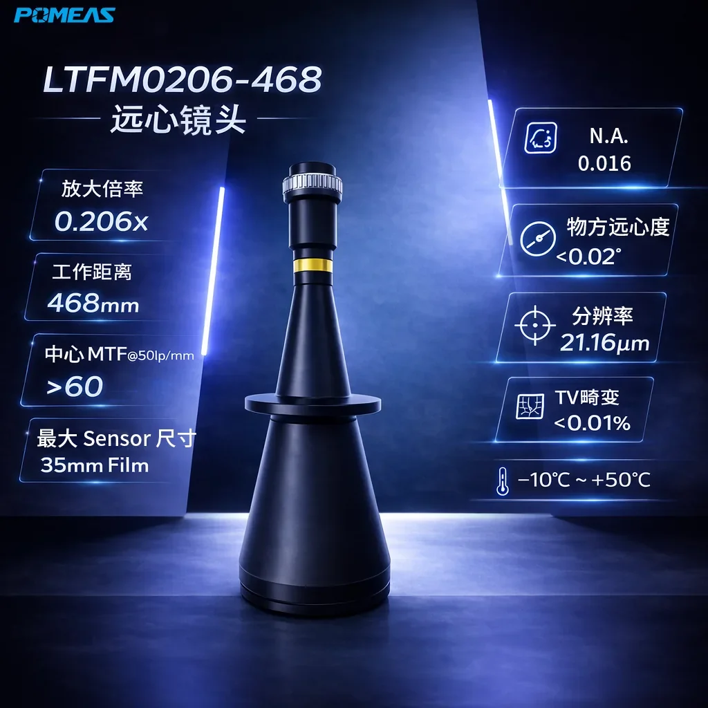 0.206X F卡口双远心镜头 468mm工作距离