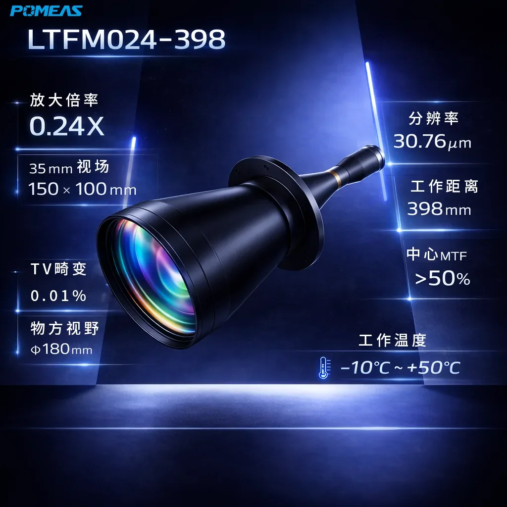 0.24X F卡口双远心镜头 398mm工作距离