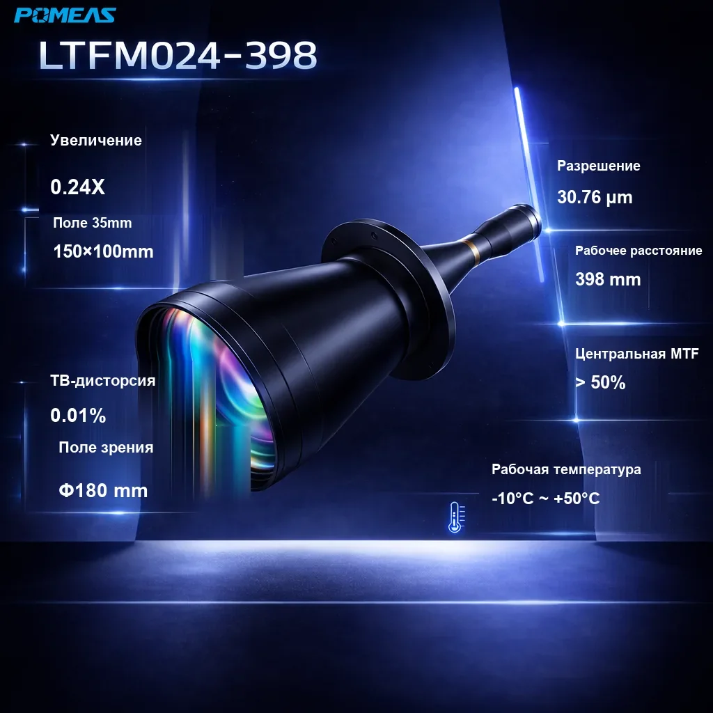 Двойной телецентрический объектив F 0.24X, 398mm WD