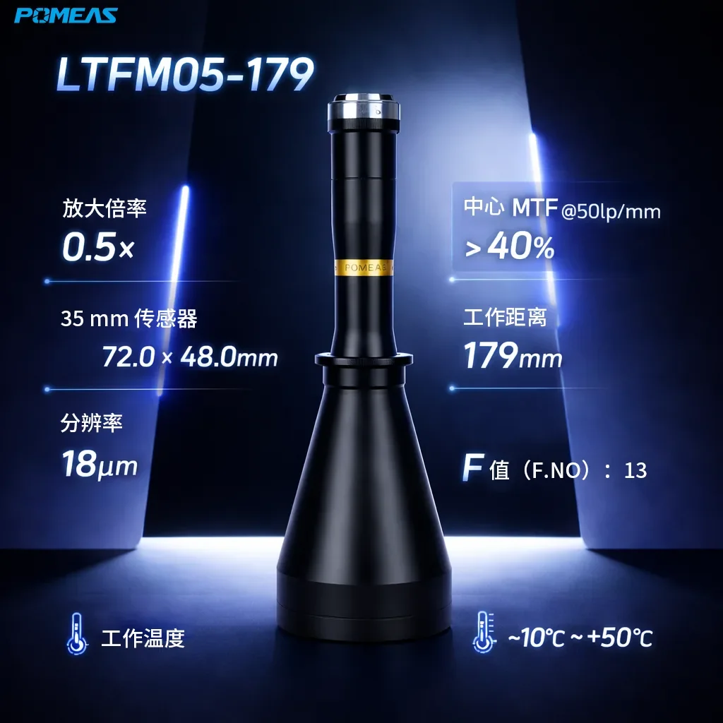 0.5X F卡口双远心镜头 179mm工作距离