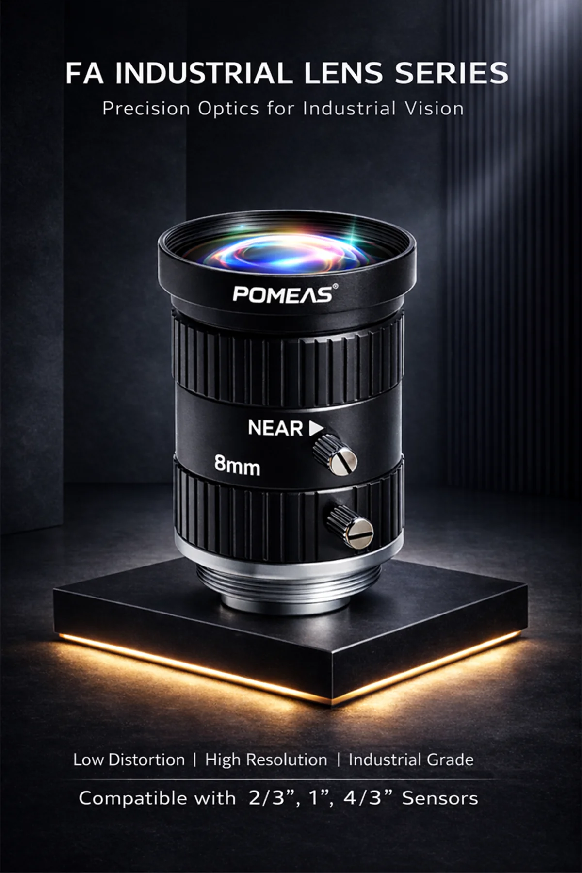 16mm 2/3-Inch 10MP VIS-NIR C-Mount Lens | POMEAS